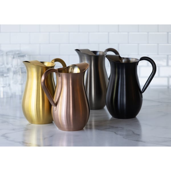 Pitcher With Ice Guard, Bell Shaped, 2 L, Stainless Steel, Rose Gold